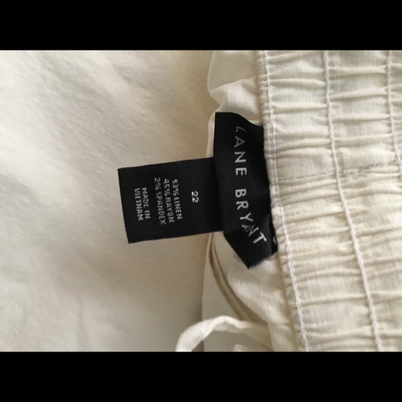 Lane Bryant white linen pants with spandex - Picture 3 of 3